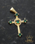 Dije Cruz verde cristal