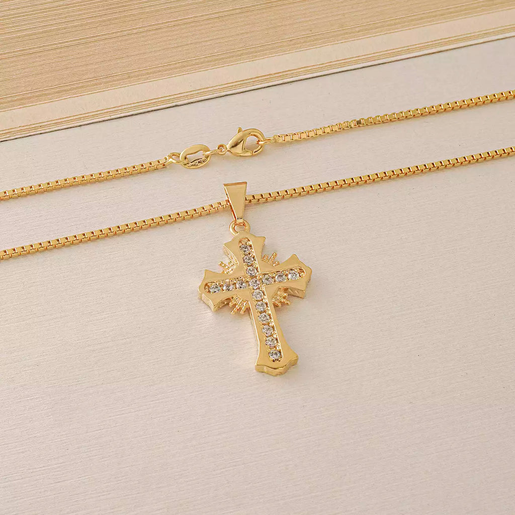 Dije Cruz Sagrada Circonias Cristal