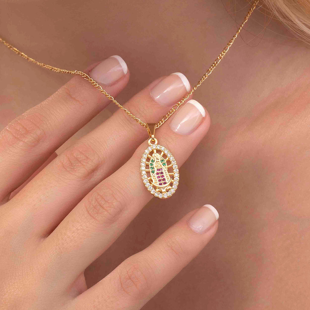 Dije Virgen Guadalupe Swarovski Med