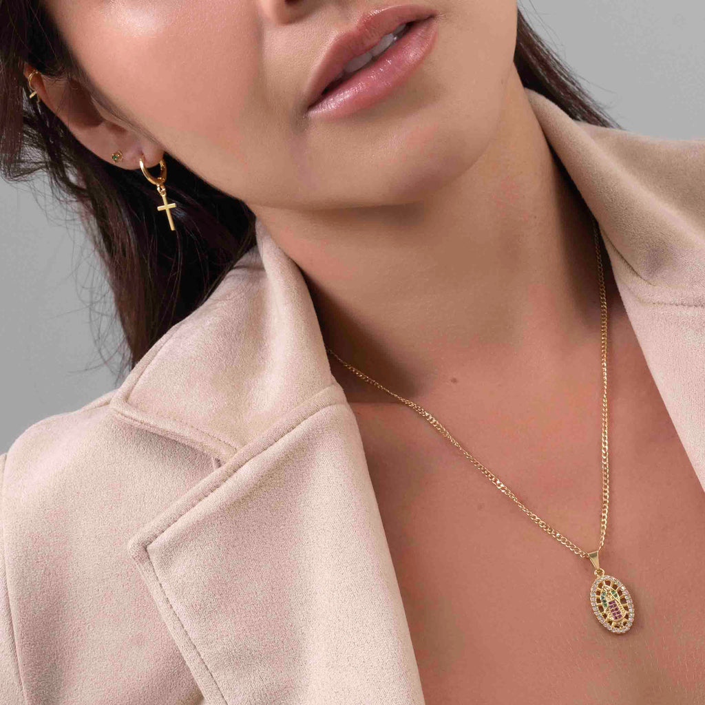 Dije Virgen Guadalupe Swarovski Med