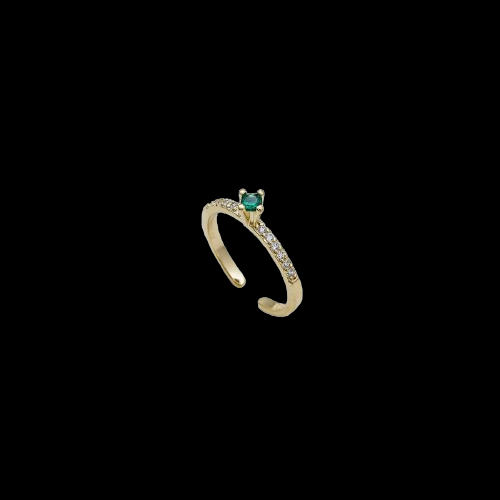 Anillo Promise Circonias Verdes Ajustable