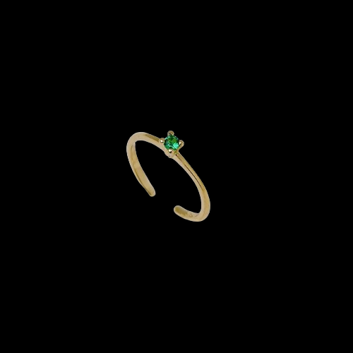 Anillo Promise Liso Verde Ajustable